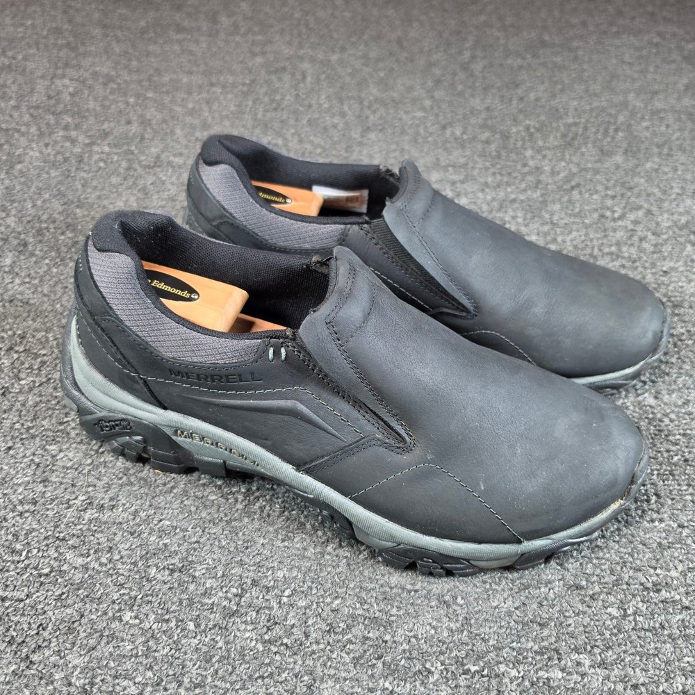 Merrell Moab Adventure Moc Hiking Shoes Black Mens 11.5 Leather Vibram Trail